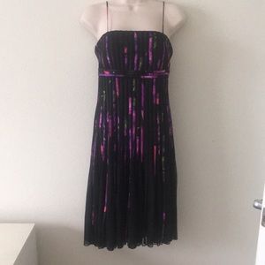 Gorgeous cocktail purple black dress ruffled shiny sexy js collections